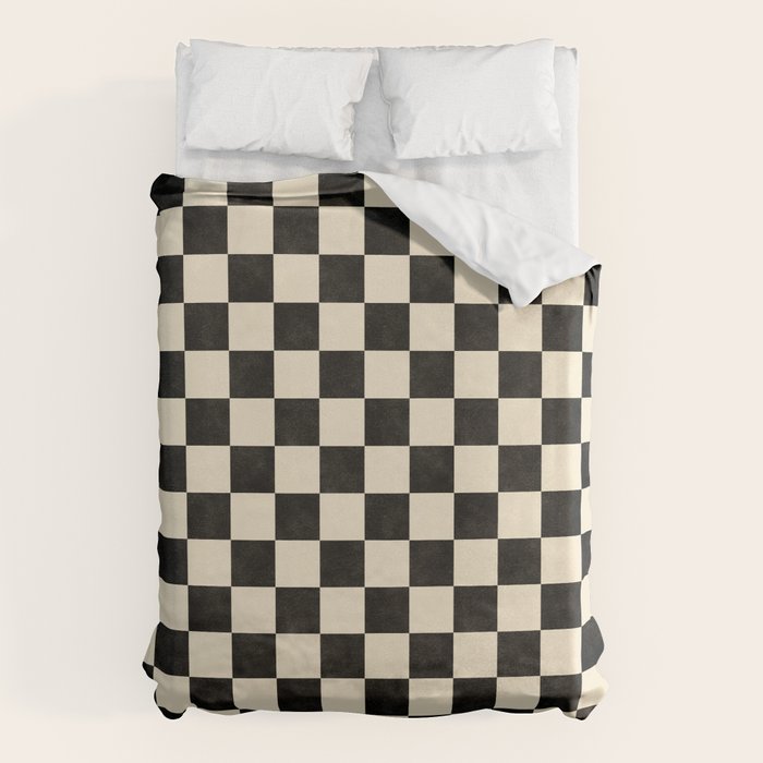 Checkers - Black and Cream Duvet Cover Gallery Image 1