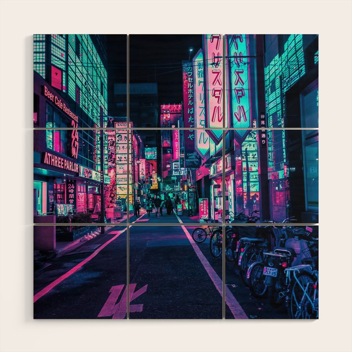 A Neon Wonderland called Tokyo Wood Wall Art Gallery Image 1