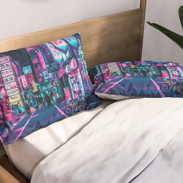 A Neon Wonderland called Tokyo Pillow Sham Gallery Image 2