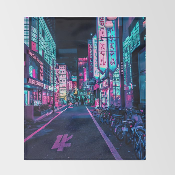 A Neon Wonderland called Tokyo Throw Blanket Gallery Image 2
