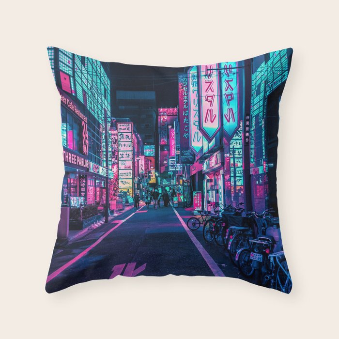 A Neon Wonderland called Tokyo Throw Pillow Gallery Image 6