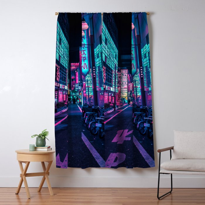 A Neon Wonderland called Tokyo Window Curtain