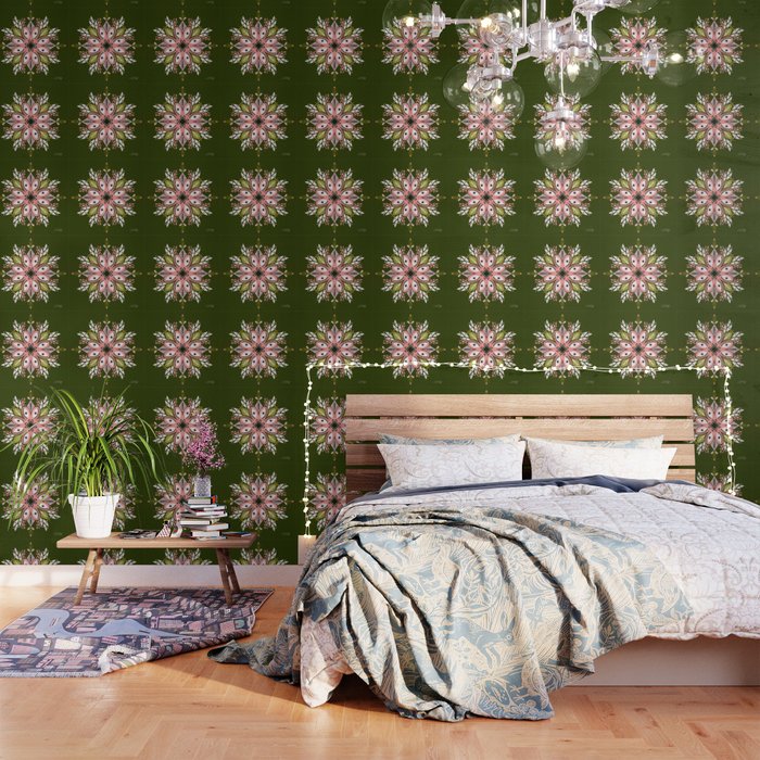 Psychedelic Mandala - Sage & Pink Wallpaper Gallery Image 1