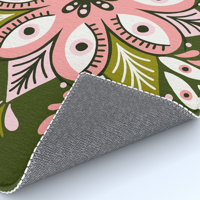 Psychedelic Mandala - Sage & Pink Rug Gallery Image 4