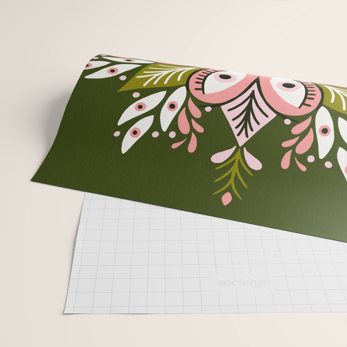 Psychedelic Mandala - Sage & Pink Wrapping Paper Gallery Image 2