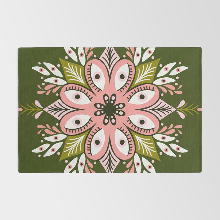 Psychedelic Mandala - Sage & Pink Rug Gallery Image 2