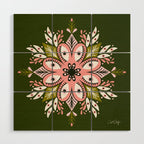Psychedelic Mandala - Sage & Pink Wood Wall Art Gallery Image 1