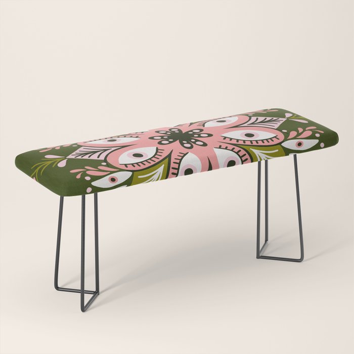 Psychedelic Mandala - Sage & Pink Bench Gallery Image 1