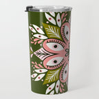Psychedelic Mandala - Sage & Pink Travel Mug Gallery Image 3