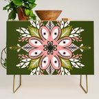 Psychedelic Mandala - Sage & Pink Credenza Gallery Image 1