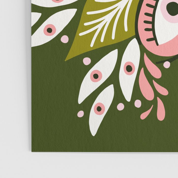 Psychedelic Mandala - Sage & Pink Poster Gallery Image 3