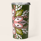 Psychedelic Mandala - Sage & Pink Travel Mug Gallery Image 2