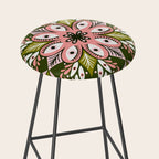 Psychedelic Mandala - Sage & Pink Stool Gallery Image 2