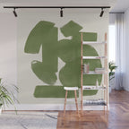 Abstract Paint Form 1 - Green Wall Mural Gallery Image 1