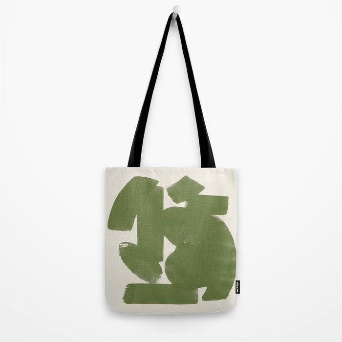Abstract Paint Form 1 - Green Tote Bag Gallery Image 2