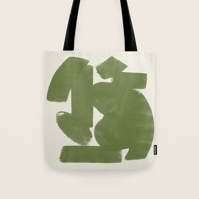 Abstract Paint Form 1 - Green Tote Bag Gallery Image 1