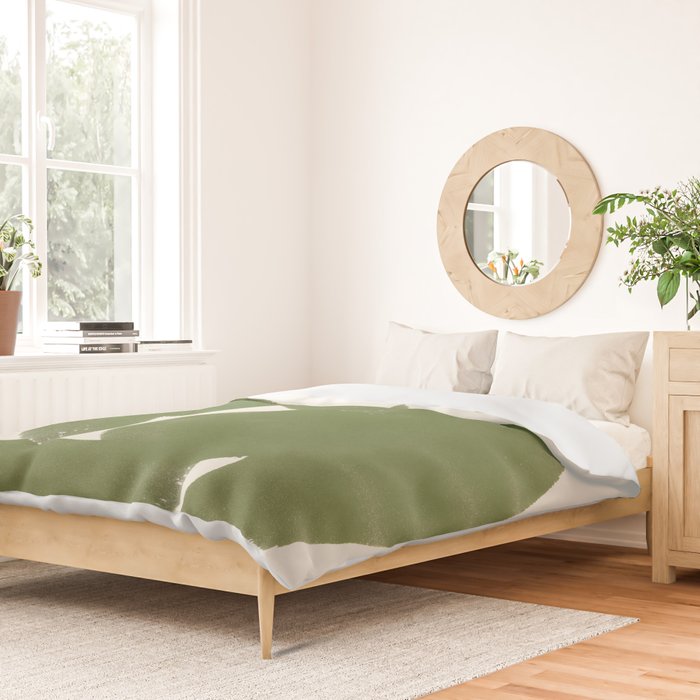 Abstract Paint Form 1 - Green Duvet Cover Gallery Image 2