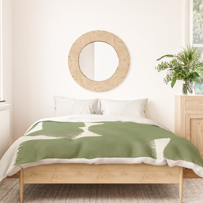 Abstract Paint Form 1 - Green Duvet Cover Gallery Image 3