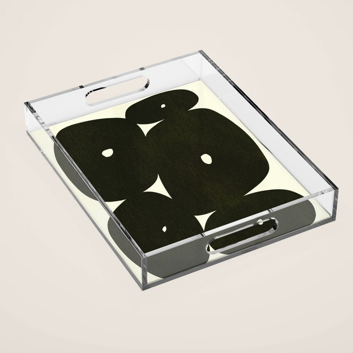 Abstract composition A01-black Acrylic Tray Gallery Image 1