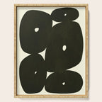 Abstract composition A01-black Serving Tray Gallery Image 1