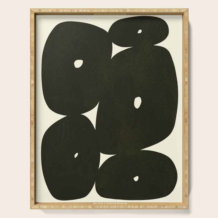 Abstract composition A01-black Serving Tray Gallery Image 1