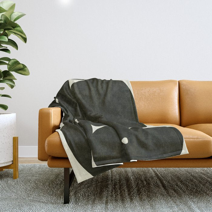 Abstract composition A01-black Throw Blanket Gallery Image 1