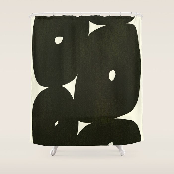 Abstract composition A01-black Shower Curtain Gallery Image 1