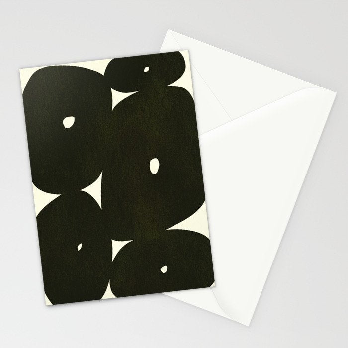 Abstract composition A01-black Stationery Card Gallery Image 2