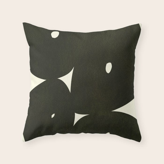 Abstract composition A01-black Throw Pillow Gallery Image 6