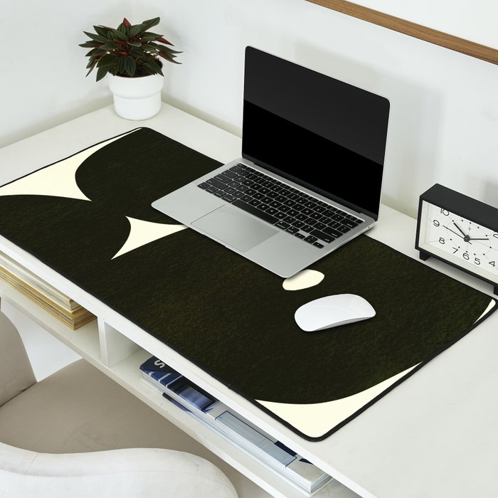 Abstract composition A01-black Desk Mat Gallery Image 2