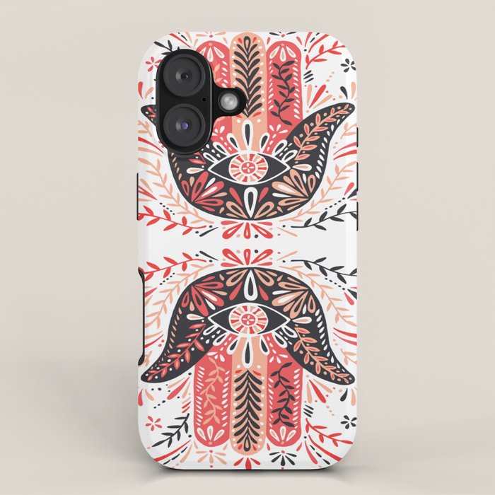 Hamsa Hand - Red & Black Palette iPhone Case Gallery Image 1