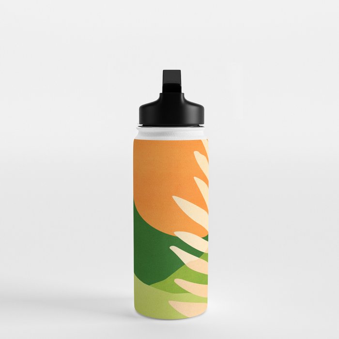 Sunny Palm Frond in Orange and Green Water Bottle Gallery Image 3