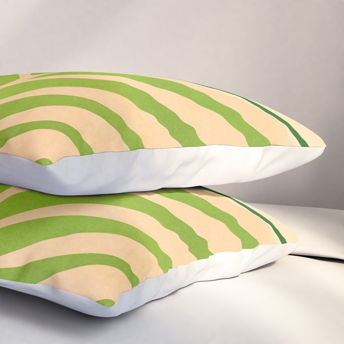 Sunny Palm Frond in Orange and Green Pillow Sham Gallery Image 3