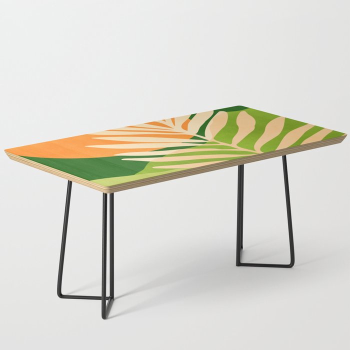 Sunny Palm Frond in Orange and Green Coffee Table Gallery Image 1