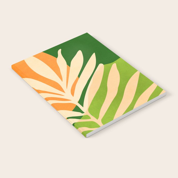 Sunny Palm Frond in Orange and Green Notebook Gallery Image 2