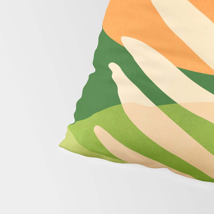 Sunny Palm Frond in Orange and Green Pillow Sham Gallery Image 4