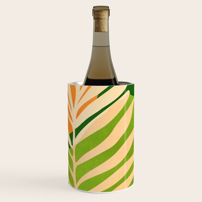 Sunny Palm Frond in Orange and Green Wine Chiller Gallery Image 3