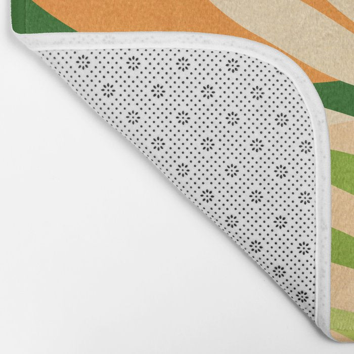 Sunny Palm Frond in Orange and Green Bath Mat Gallery Image 2