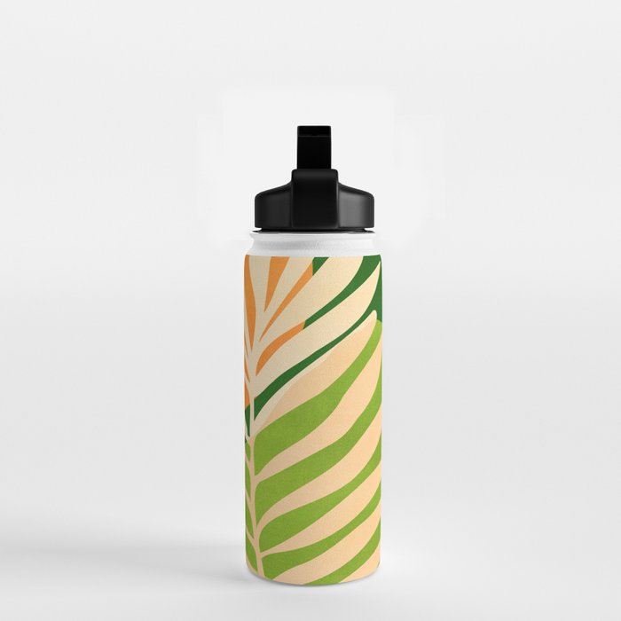 Sunny Palm Frond in Orange and Green Water Bottle Gallery Image 2