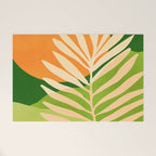 Sunny Palm Frond in Orange and Green Welcome Mat Gallery Image 1