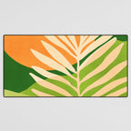 Sunny Palm Frond in Orange and Green Desk Mat Gallery Image 3