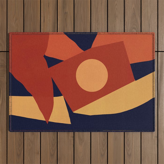 Bold dark background Outdoor Rug Gallery Image 1