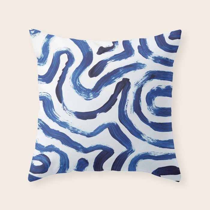 Blue Minimal Throw Pillow Gallery Image 6