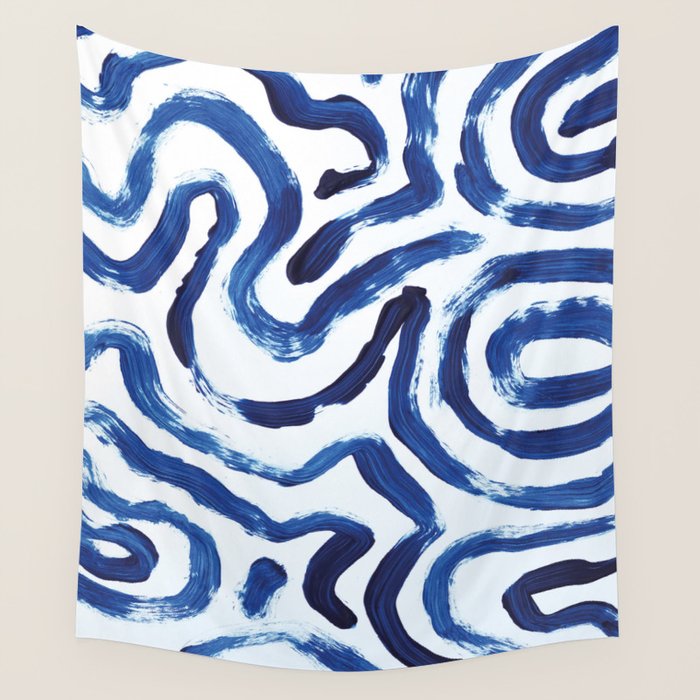 Blue Minimal Wall Tapestry Gallery Image 4