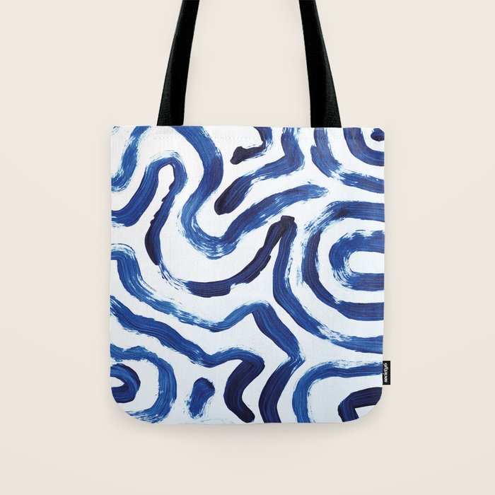 Blue Minimal Tote Bag Gallery Image 1