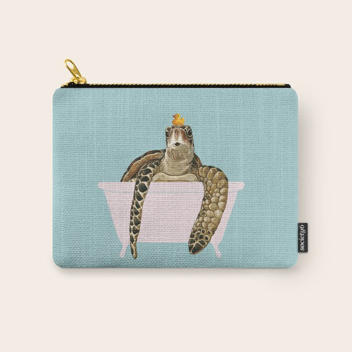 Sea Turtle in Bathtub Carry All Pouch Gallery Image 1