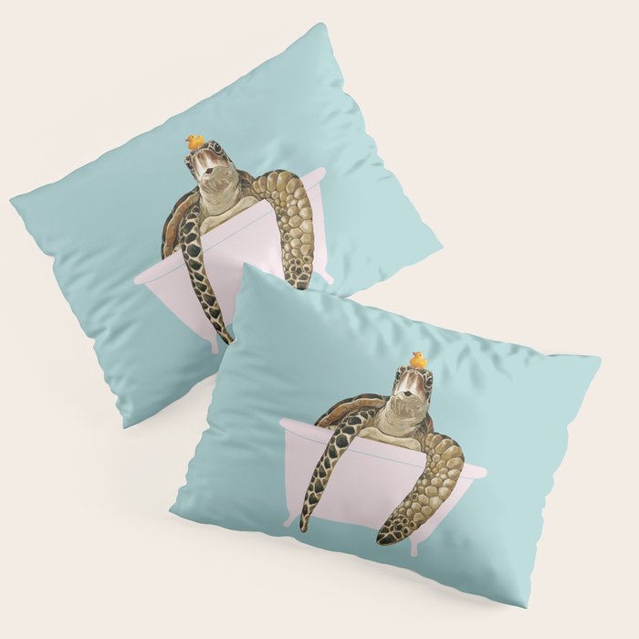 Sea Turtle in Bathtub Pillow Sham Gallery Image 1