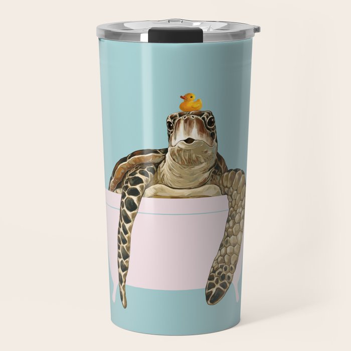 Sea Turtle in Bathtub Travel Mug Gallery Image 1