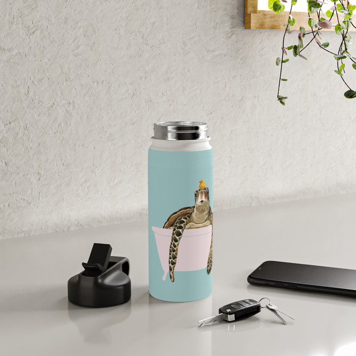 Sea Turtle in Bathtub Water Bottle Gallery Image 4
