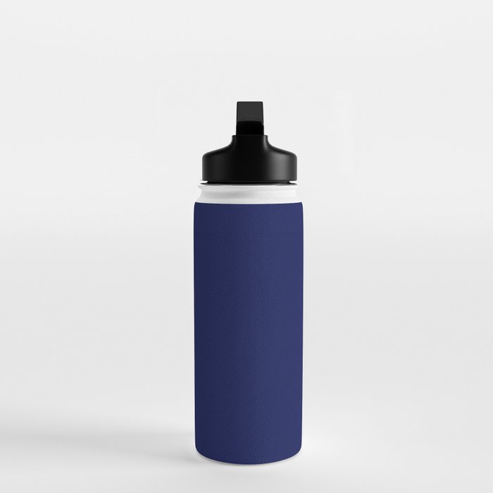 Classic Navy Blue Solid Color Water Bottle Gallery Image 3